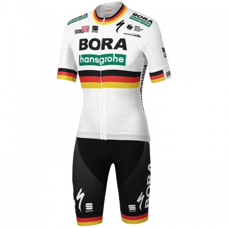 Completo Maglia + Pantaloncino con bretelle 2020 BORA-hansgrohe Germania Campioni N001